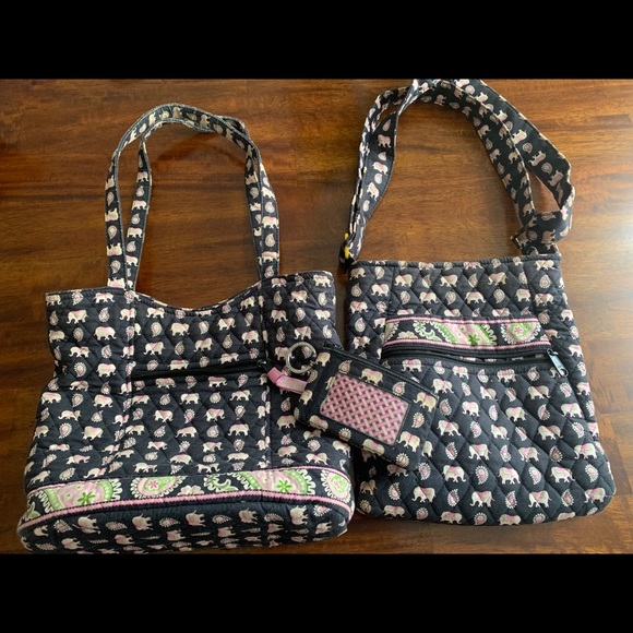 Vera Bradley Handbags - Vera Bradley Retired Pink Elephant Bags(set) Vera Bradley Handbags - Vera Bradley Retired Pink Elephant Bags(set)